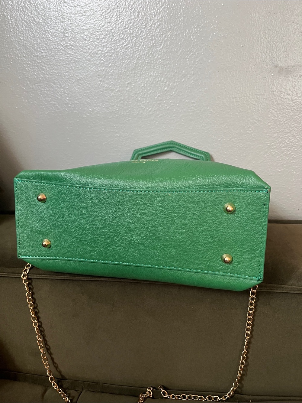 Anna Paola Green Leather hand bag made in Italy - Picture 6 of 12